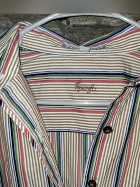 Foxcroft striped blouse, wrinkle free shaped fit size 10, like new